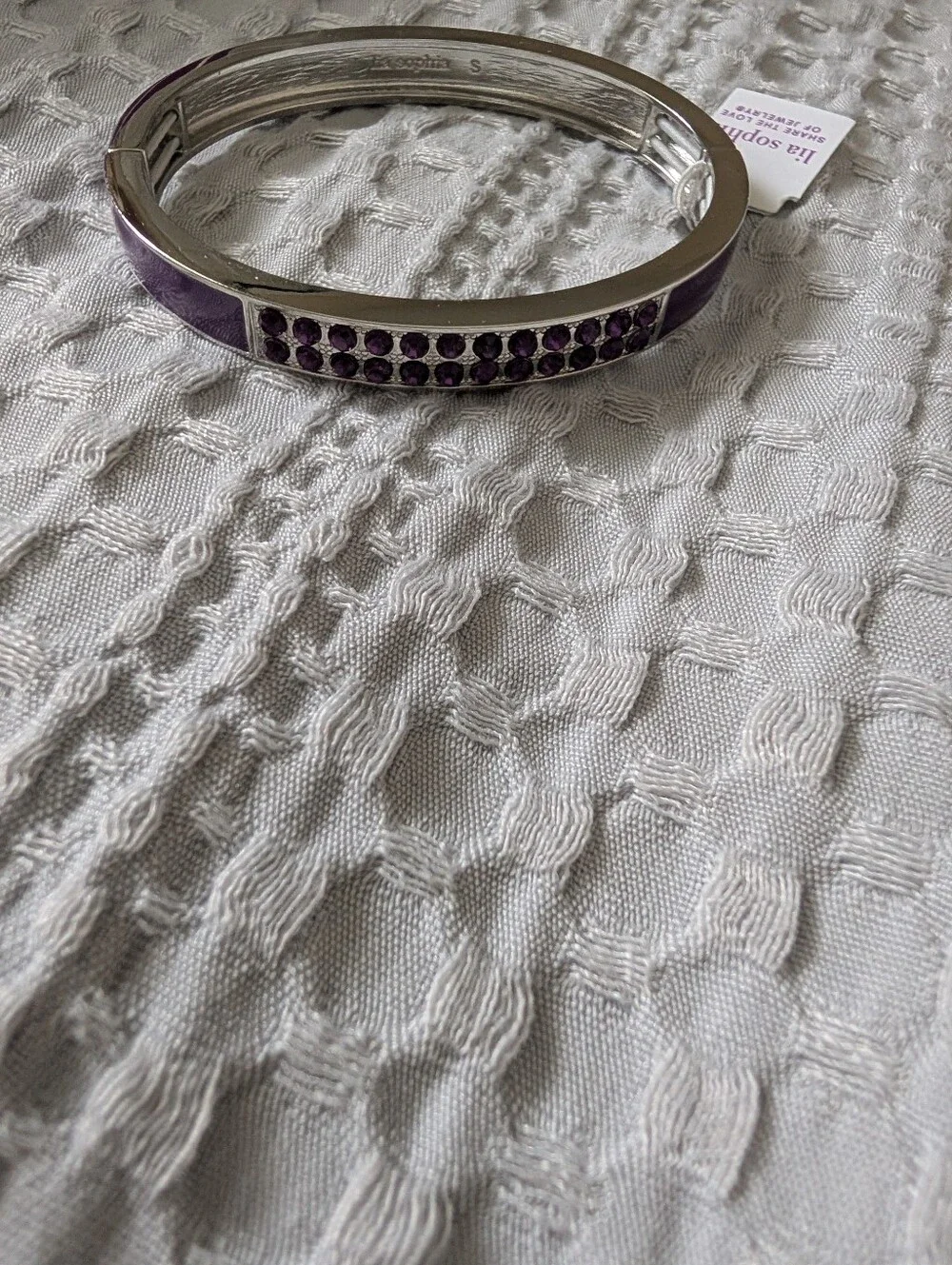 Lia Sophia Pop Rocks Purple Crystal Accent Bangle Bracelet